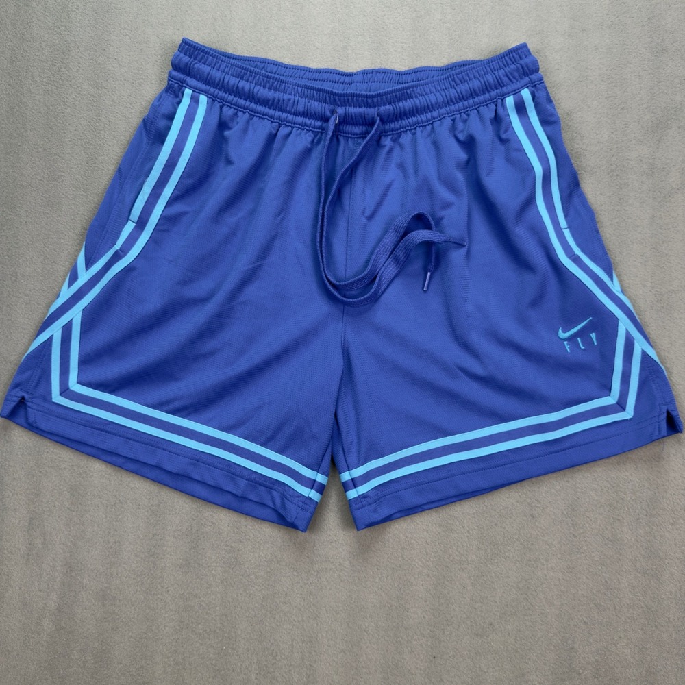 Nike Fly Crossover Basketball Shorts Womens Large Blue Athletic Mesh Dri-FIT